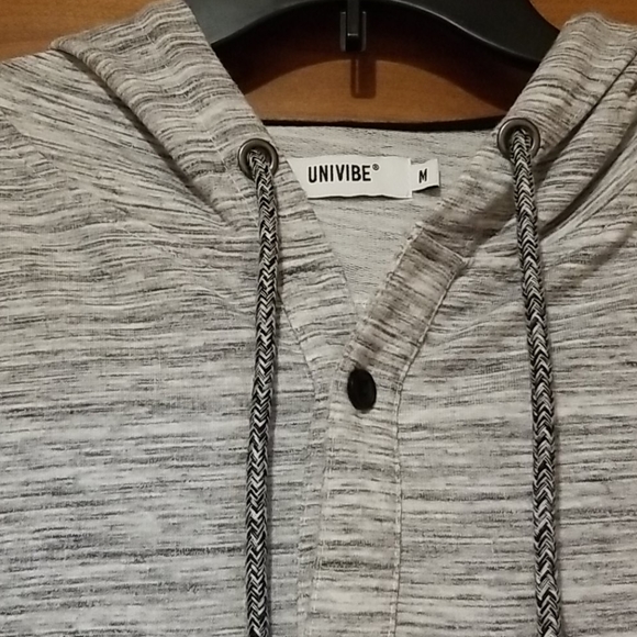⬇️Univibe Mens Hooded Button Down Knit Shirt - Picture 2 of 4